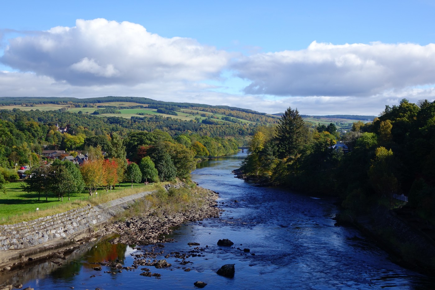 Top view of River Tummel from the Pitlochry dam