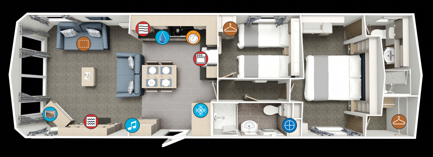 G    2017 Sheraton 2 Bedroom Caravan Floor Plan