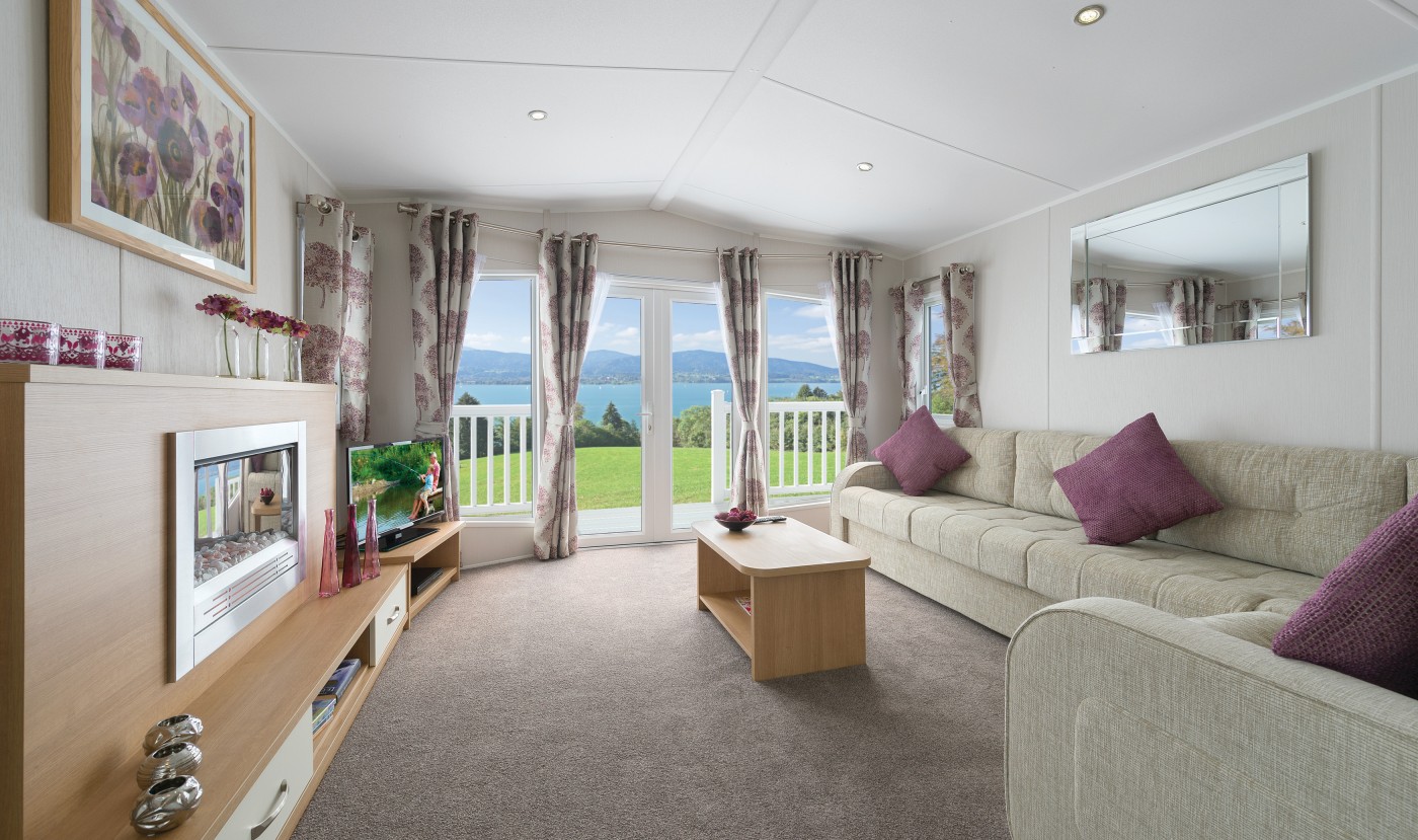 You will have a fantastic view of Ben Y Vrackie from the Willerby Sierra. It has three bedrooms and an open plan kitchen/living room layout. 
Bedroom 1 – Double
Bedroom 2 – Twin
Bedroom 3 - Twin