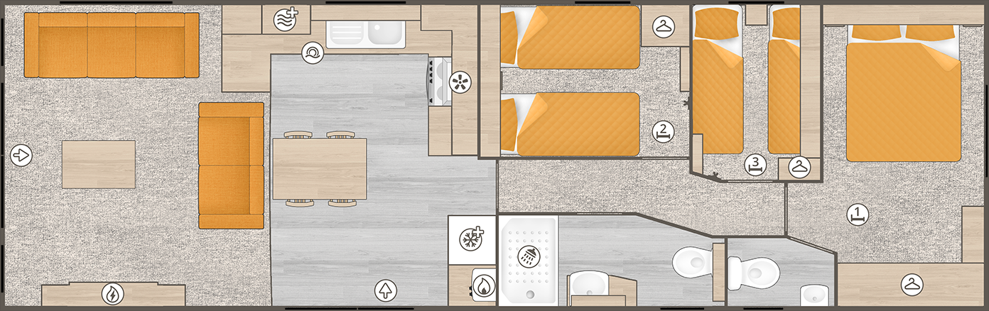 I  2019 Victory Westpark 3 Bedroom Caravan Floor Plan