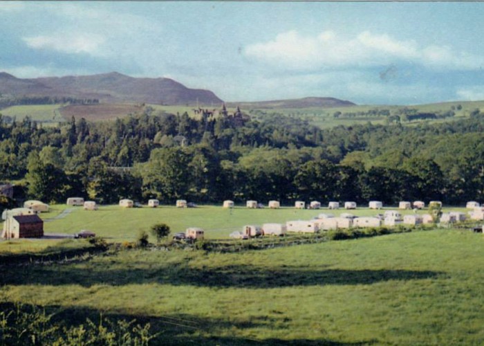 Historical image of Fonab Caravan Park, rows of old school Caravans