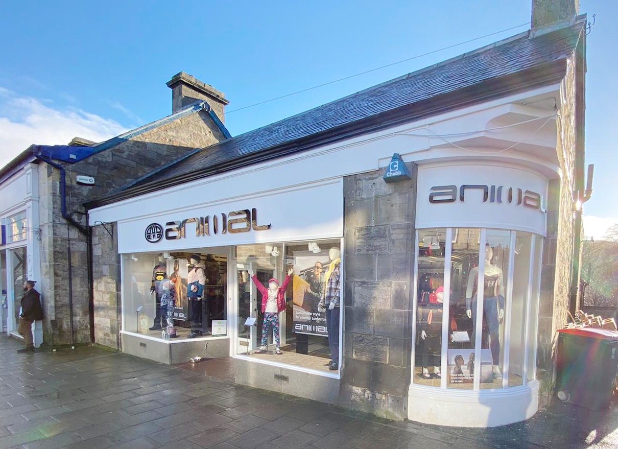 Animal Clothing shop in Pitlochry's high street.