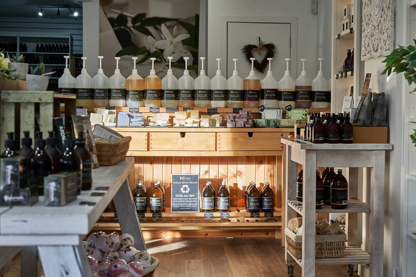 Refill and reuse section of the shop at The Highland Soap co.