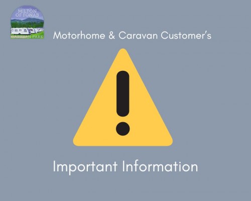 IMPORTANT SAFETY INFORMATION FOR MOTORHOMES AND CARAVAN CUSTOMERS